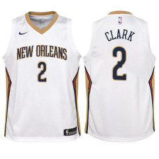 Youth 2017-18 Season Ian Clark New Orleans Pelicans #2 Association White Swingman Jersey