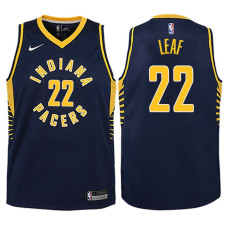 Youth 2017-18 Season T.J. Leaf Indiana Pacers #22 Icon Navy Swingman Jersey