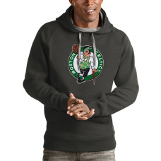 Men's Boston Celtics Antigua Charcoal Logo Victory Pullover Hoodie