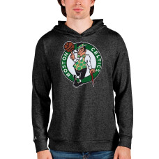 Men's Boston Celtics Antigua Heathered Black Logo Absolute Pullover Hoodie