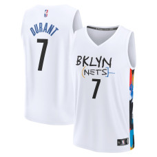 Men's Brooklyn Nets Kevin Durant Fanatics Branded White 2022/23 Fastbreak Jersey - City Edition