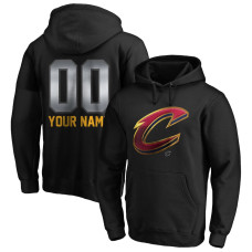 Men's Customize Cleveland Cavaliers Fanatics Branded Black Midnight Mascot Personalized Name & Number Pullover Hoodie