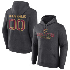 Men's Customize Cleveland Cavaliers Fanatics Branded Charcoal Personalized Evanston Stencil Pullover Hoodie