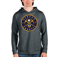 Men's Denver Nuggets Antigua Charcoal Logo Absolute Pullover Hoodie