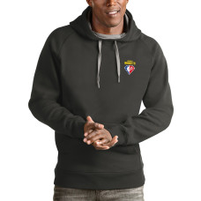 Men's Denver Nuggets Antigua Charcoal NBA 75th Anniversary Victory Pullover Hoodie