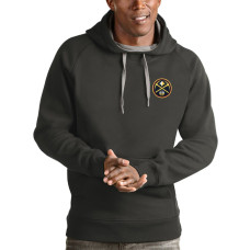 Men's Denver Nuggets Antigua Charcoal Victory Pullover Hoodie