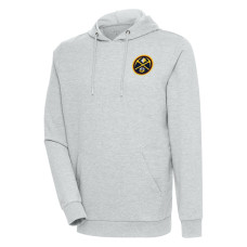 Men's Denver Nuggets Antigua Heather Gray Action Pullover Hoodie
