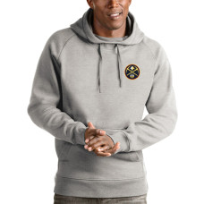Men's Denver Nuggets Antigua Heathered Gray Victory Pullover Hoodie