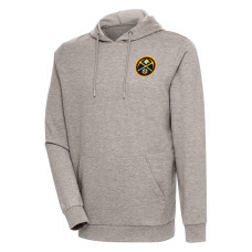 Men's Denver Nuggets Antigua Oatmeal Action Pullover Hoodie