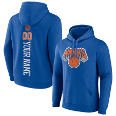 Men's Customize New York Knicks Fanatics Branded Blue Playmaker Personalized Name & Number Pullover Hoodie