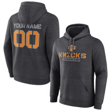 Men's Customize New York Knicks Fanatics Branded Charcoal Personalized Evanston Stencil Pullover Hoodie