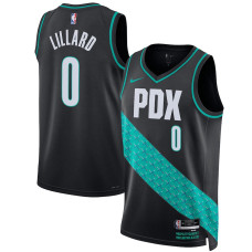 Men's Portland Trail Blazers Damian Lillard NBA Black 2022/23 Swingman Jersey - City Edition