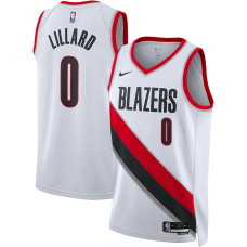 Men's Portland Trail Blazers Damian Lillard NBA White 2022/23 Swingman Jersey - Association Edition